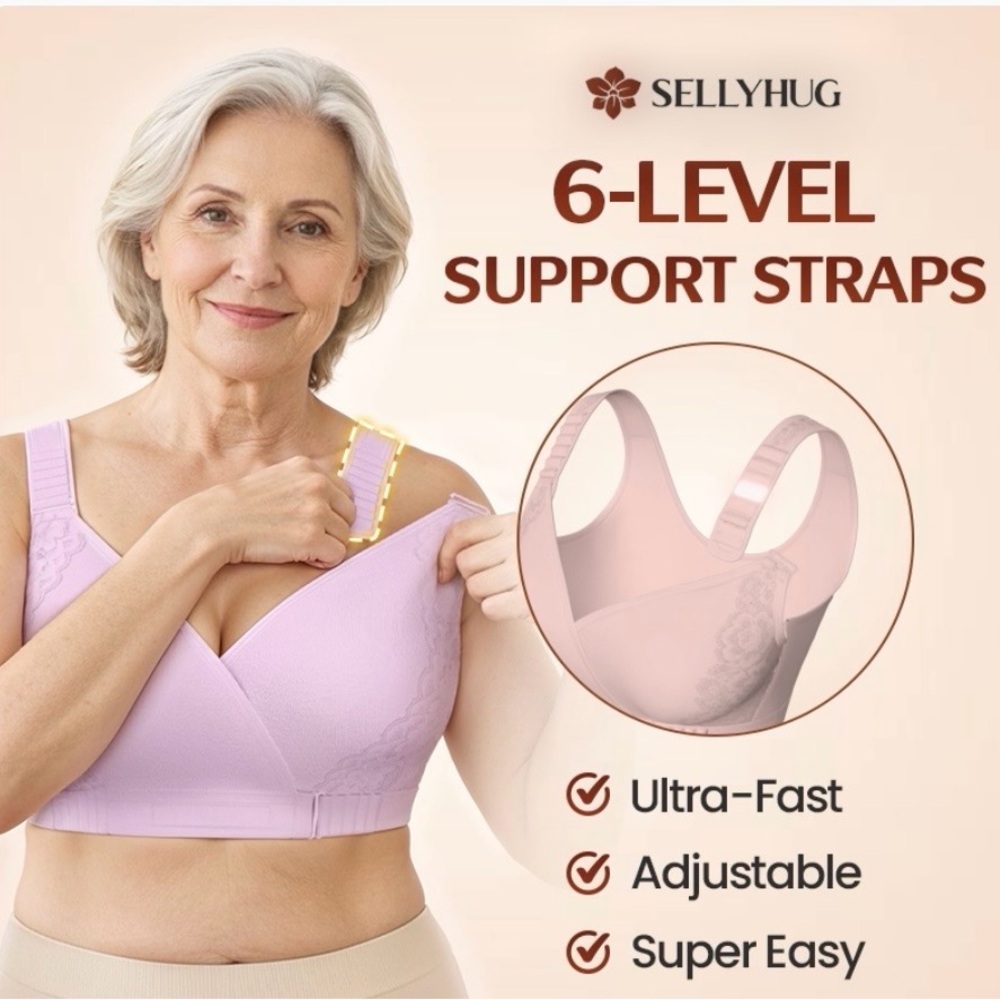 2 Beige Wireless Comfort Bra by Shelly Hug - Picture 6 of 10